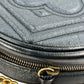 GUCCI GG Marmont Round Mini Chain Shoulder Bag - Black 