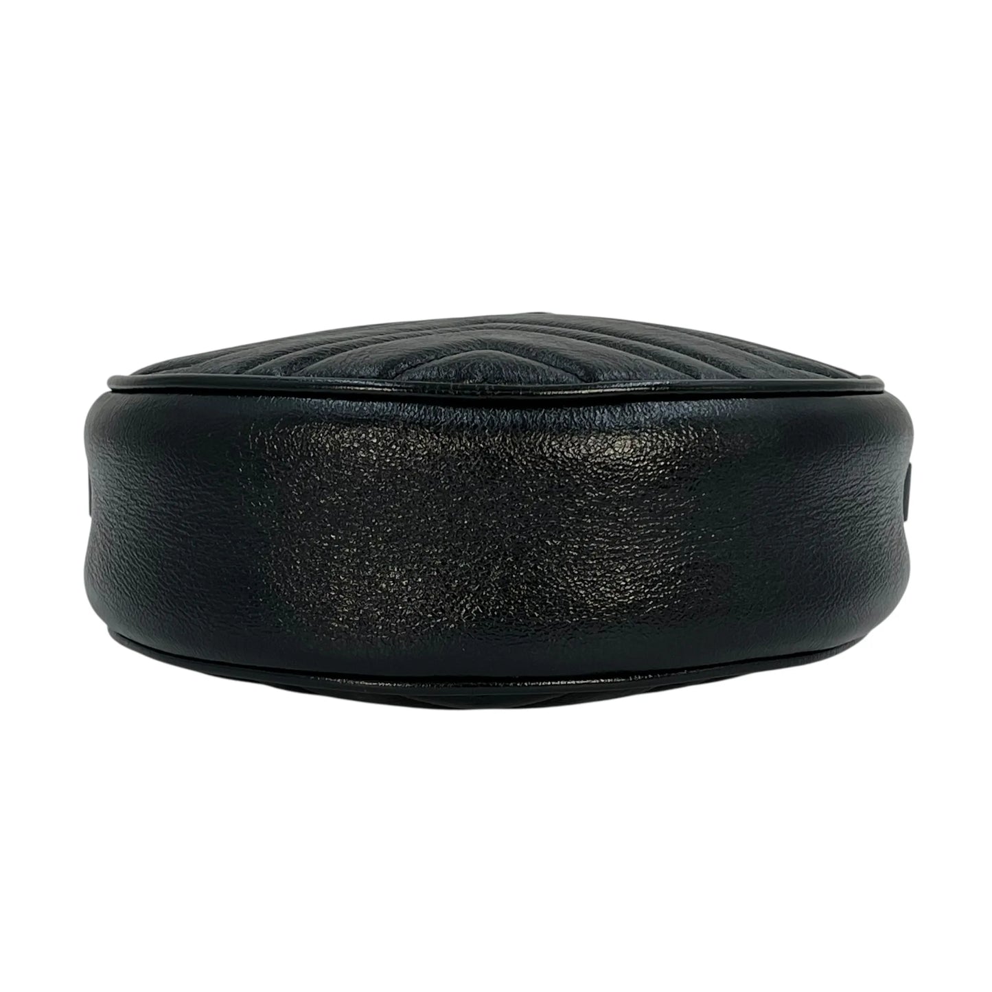 GUCCI GG Marmont Round Mini Chain Shoulder Bag - Black 