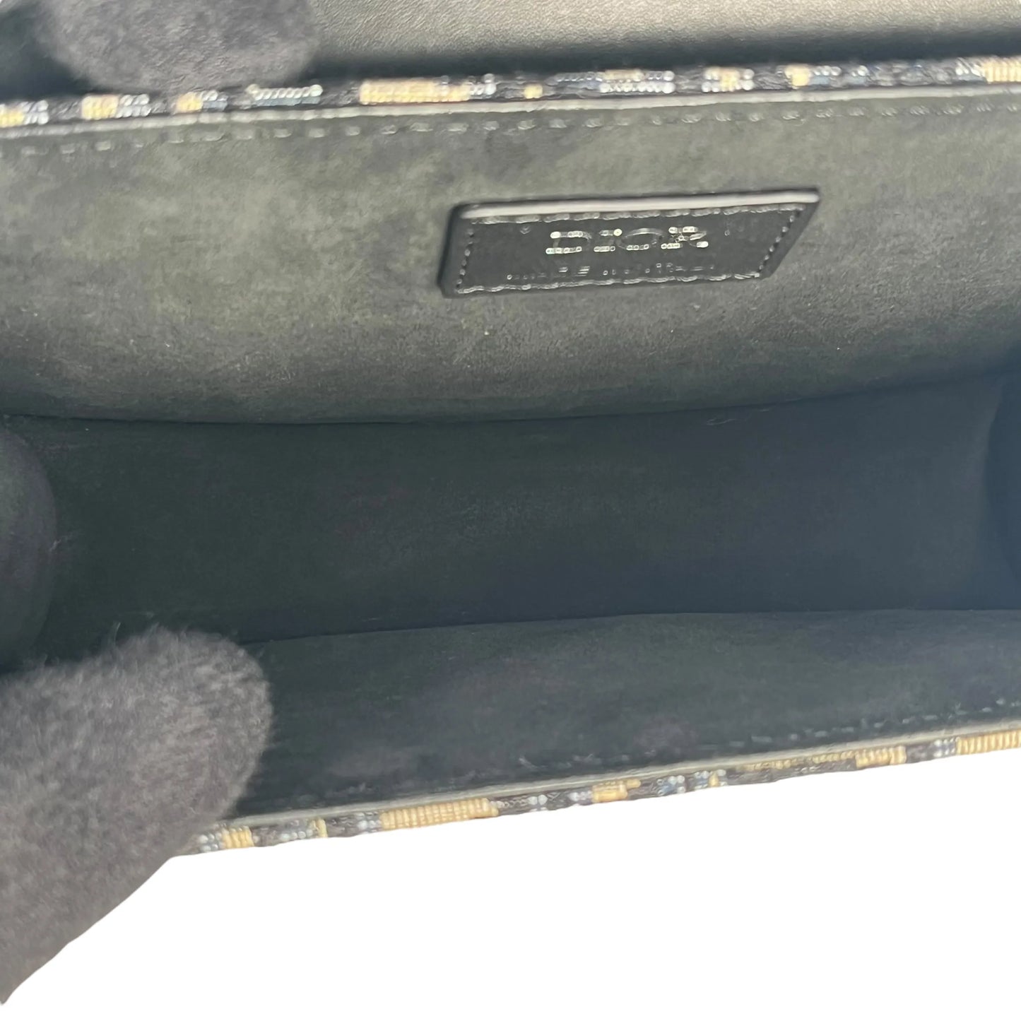 Dior オブリーク キャンバス レザー ボディバッグ ショルダーバッグ - ブラック