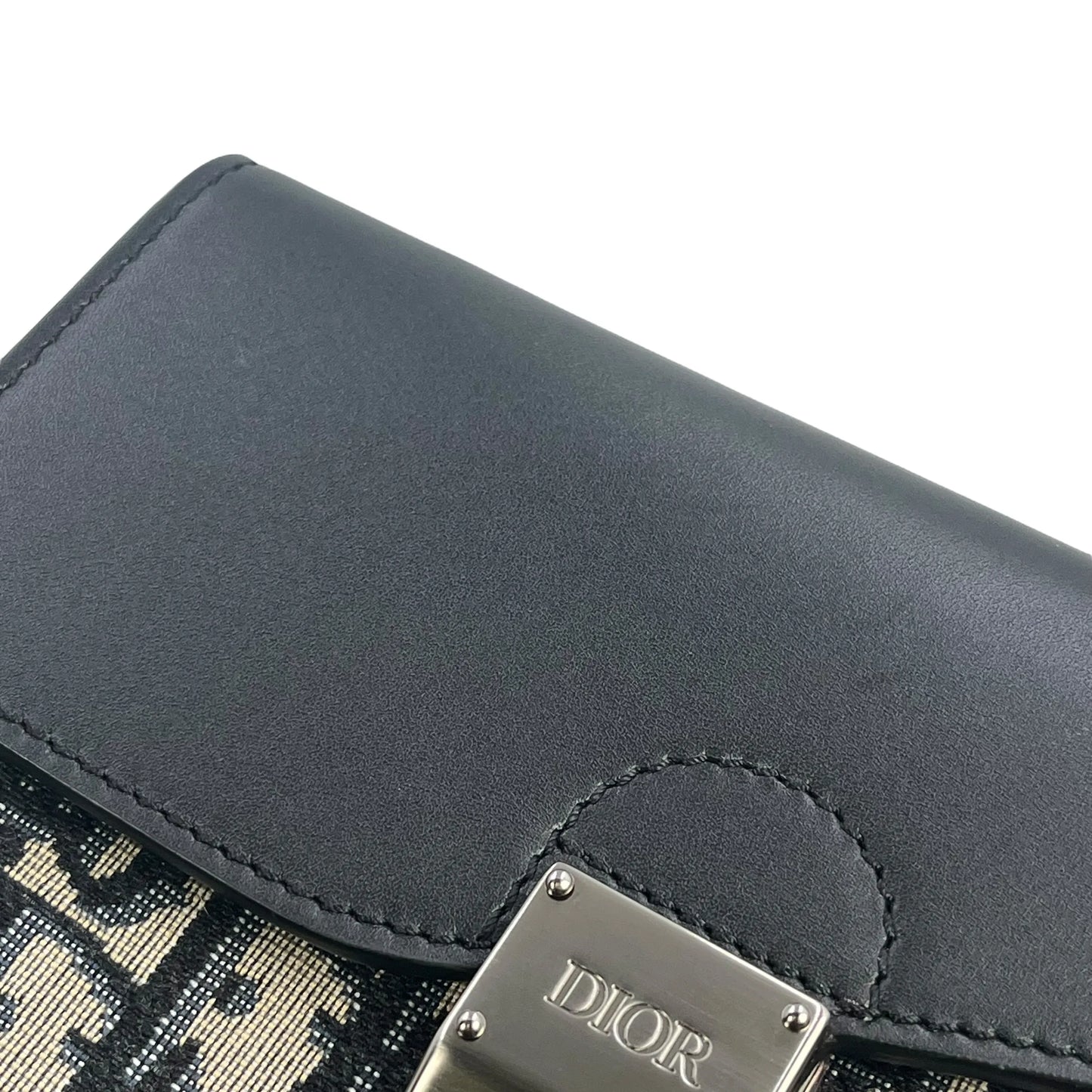 Dior オブリーク キャンバス レザー ボディバッグ ショルダーバッグ - ブラック