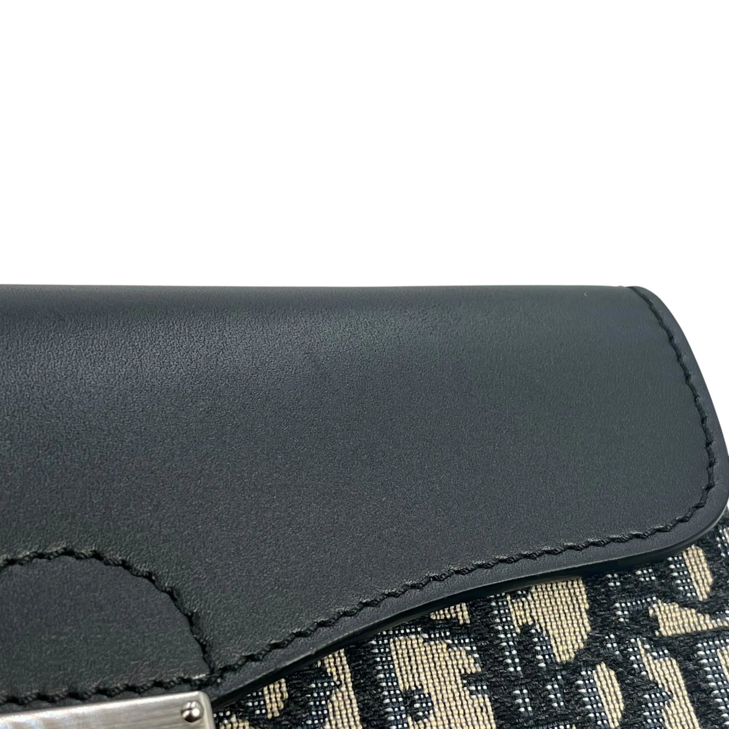 Dior オブリーク キャンバス レザー ボディバッグ ショルダーバッグ - ブラック