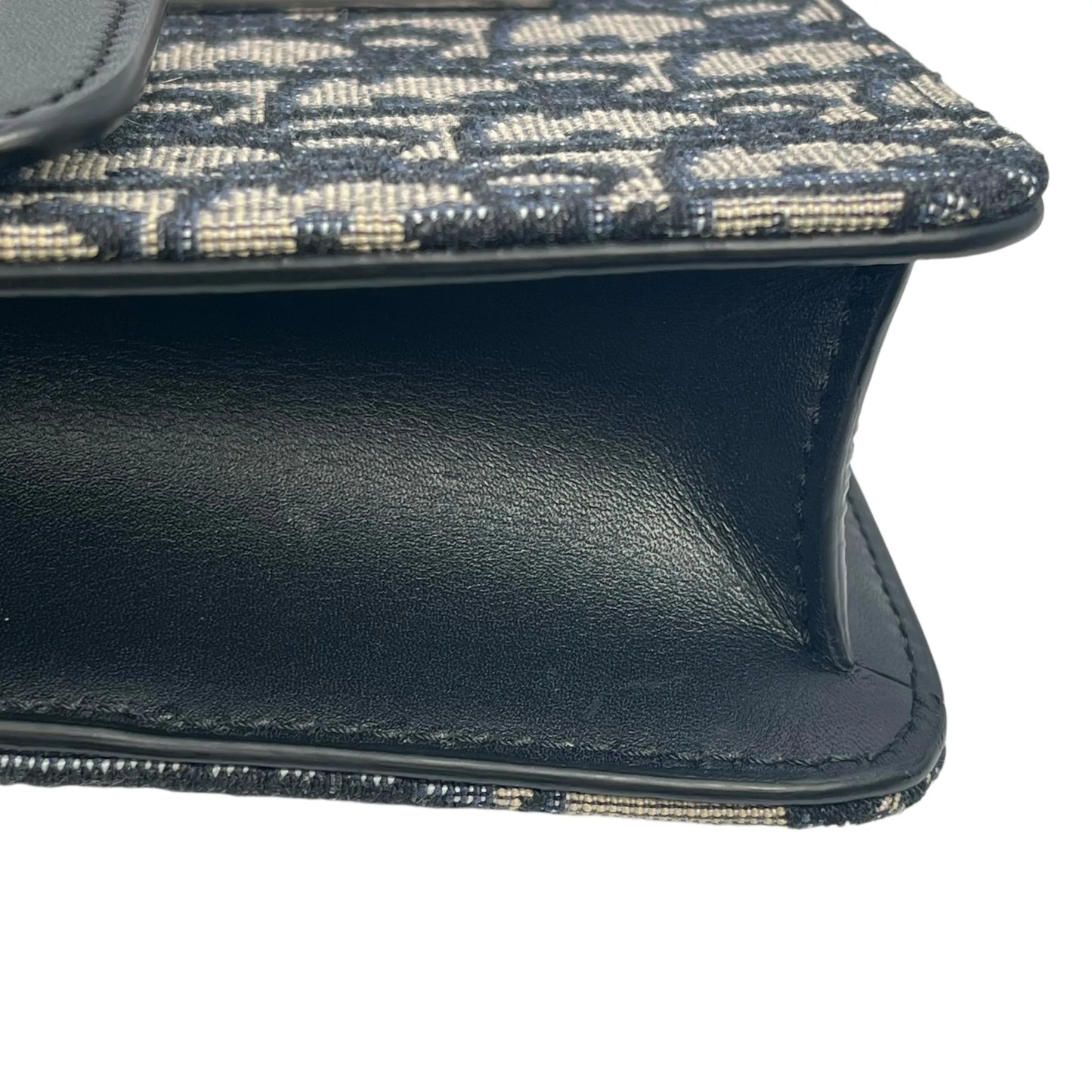 Dior オブリーク キャンバス レザー ボディバッグ ショルダーバッグ - ブラック