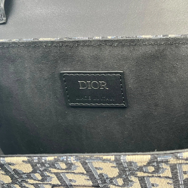 Dior オブリーク キャンバス レザー ボディバッグ ショルダーバッグ - ブラック