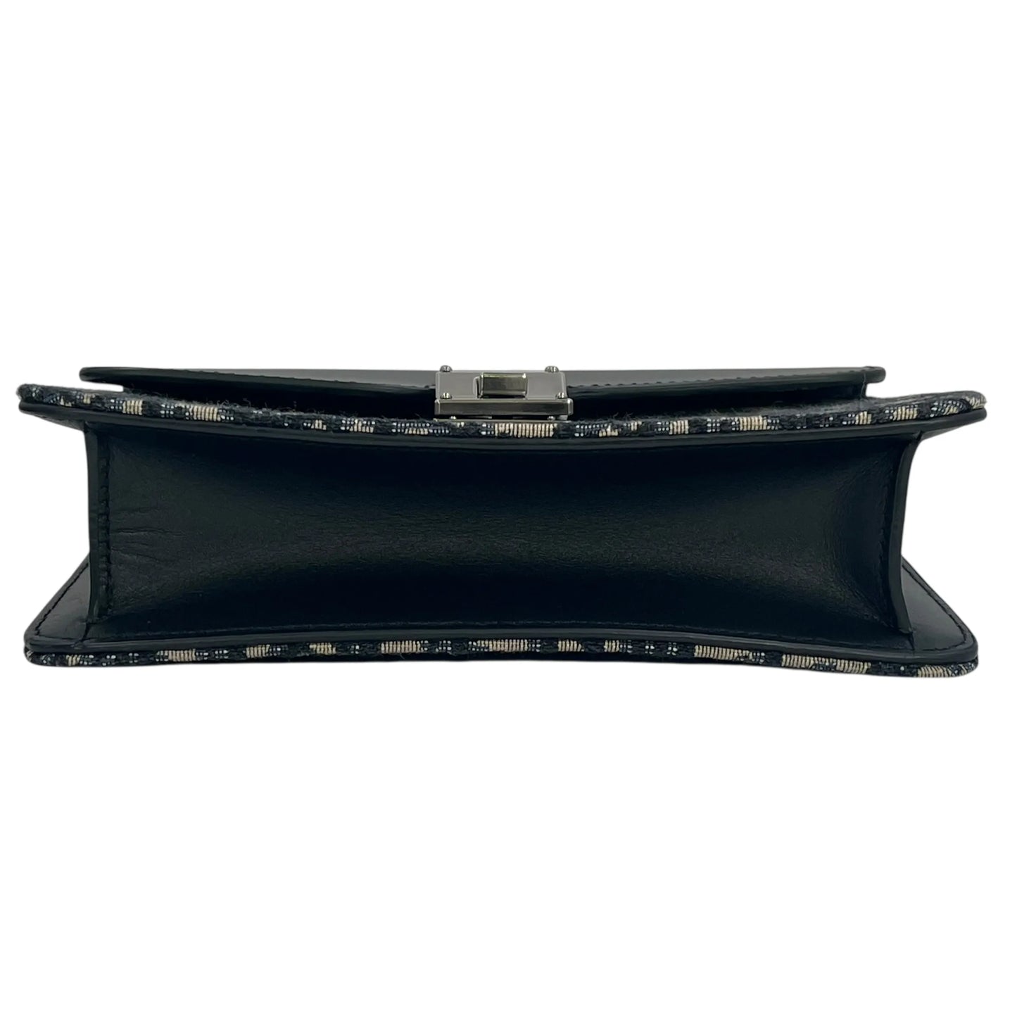 Dior オブリーク キャンバス レザー ボディバッグ ショルダーバッグ - ブラック