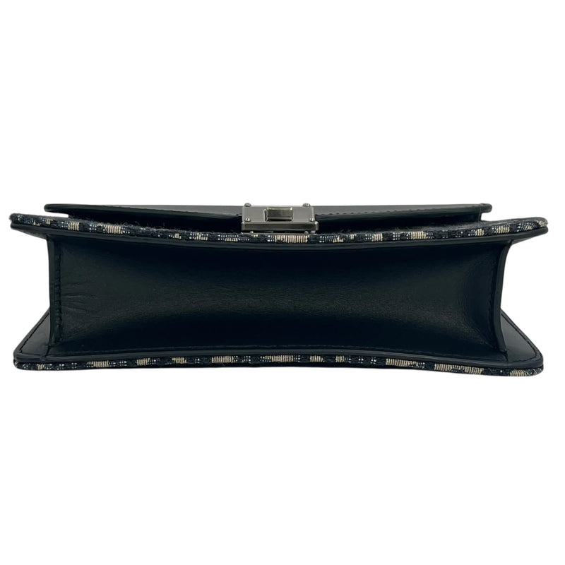 Dior オブリーク キャンバス レザー ボディバッグ ショルダーバッグ - ブラック