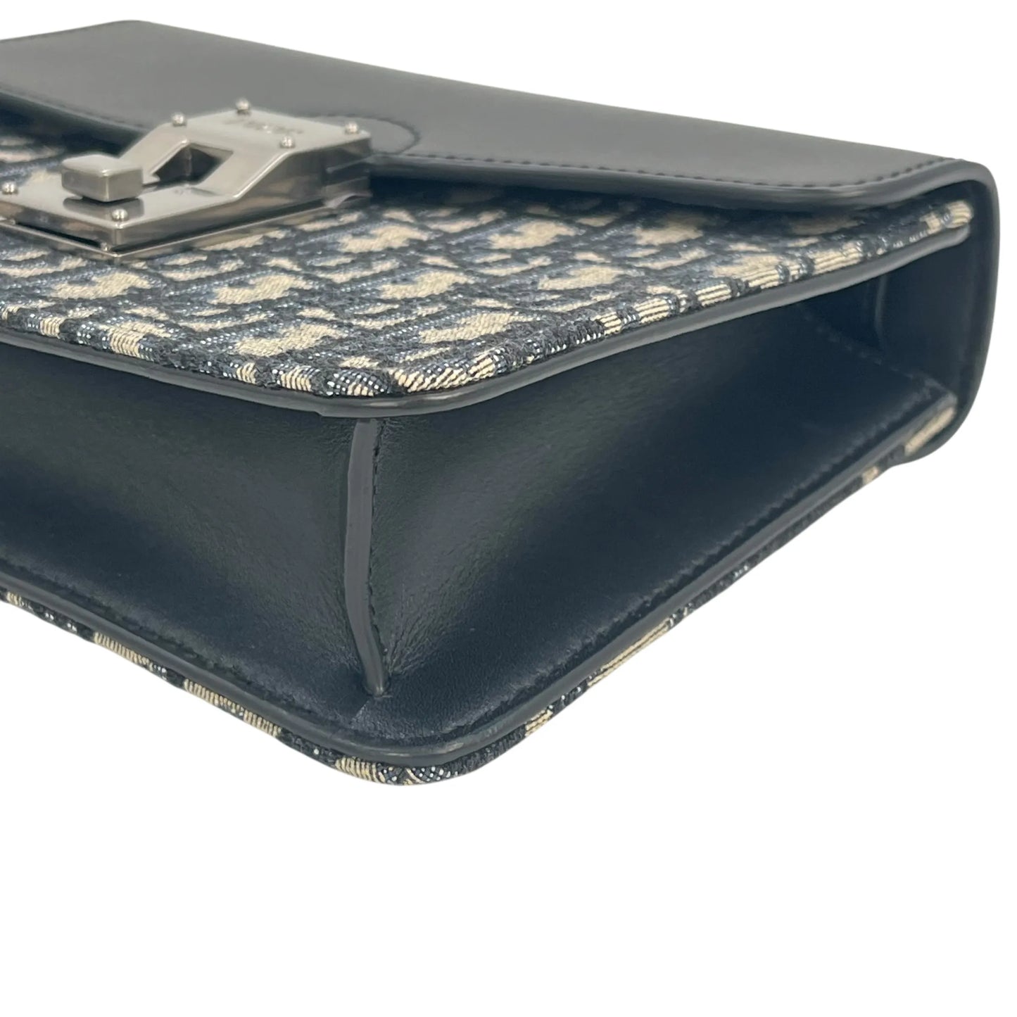 Dior オブリーク キャンバス レザー ボディバッグ ショルダーバッグ - ブラック