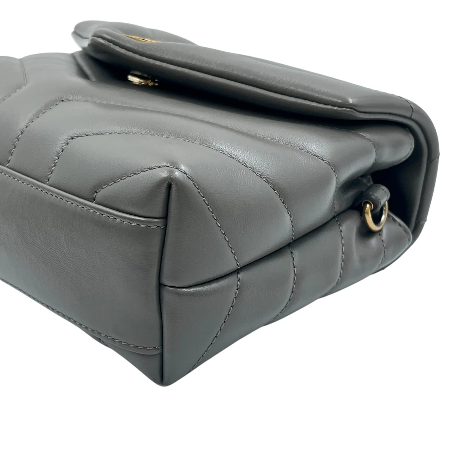 Saint Laurent ルル レザー ショルダーバッグ - グレー