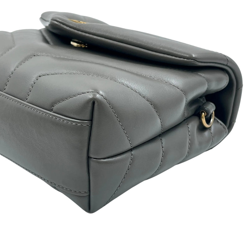 Saint Laurent ルル レザー ショルダーバッグ - グレー