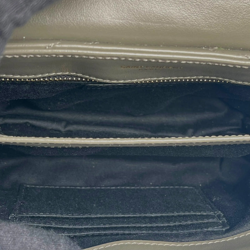 Saint Laurent ルル レザー ショルダーバッグ - グレー