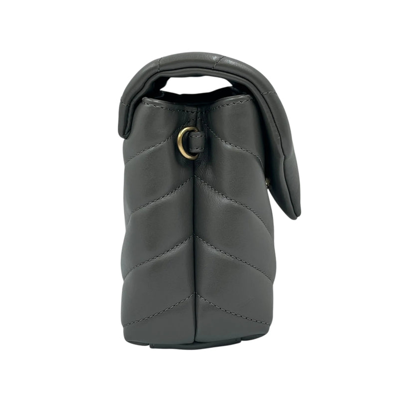 Saint Laurent ルル レザー ショルダーバッグ - グレー