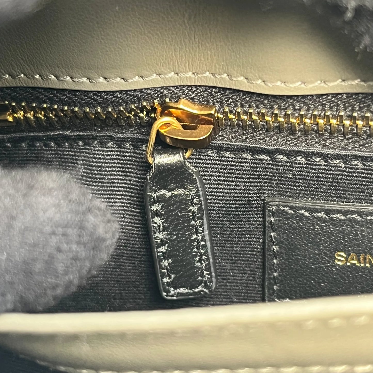 Saint Laurent ルル レザー ショルダーバッグ - グレー