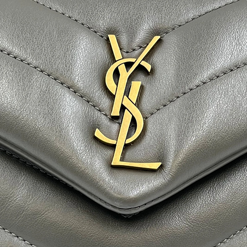 Saint Laurent ルル レザー ショルダーバッグ - グレー