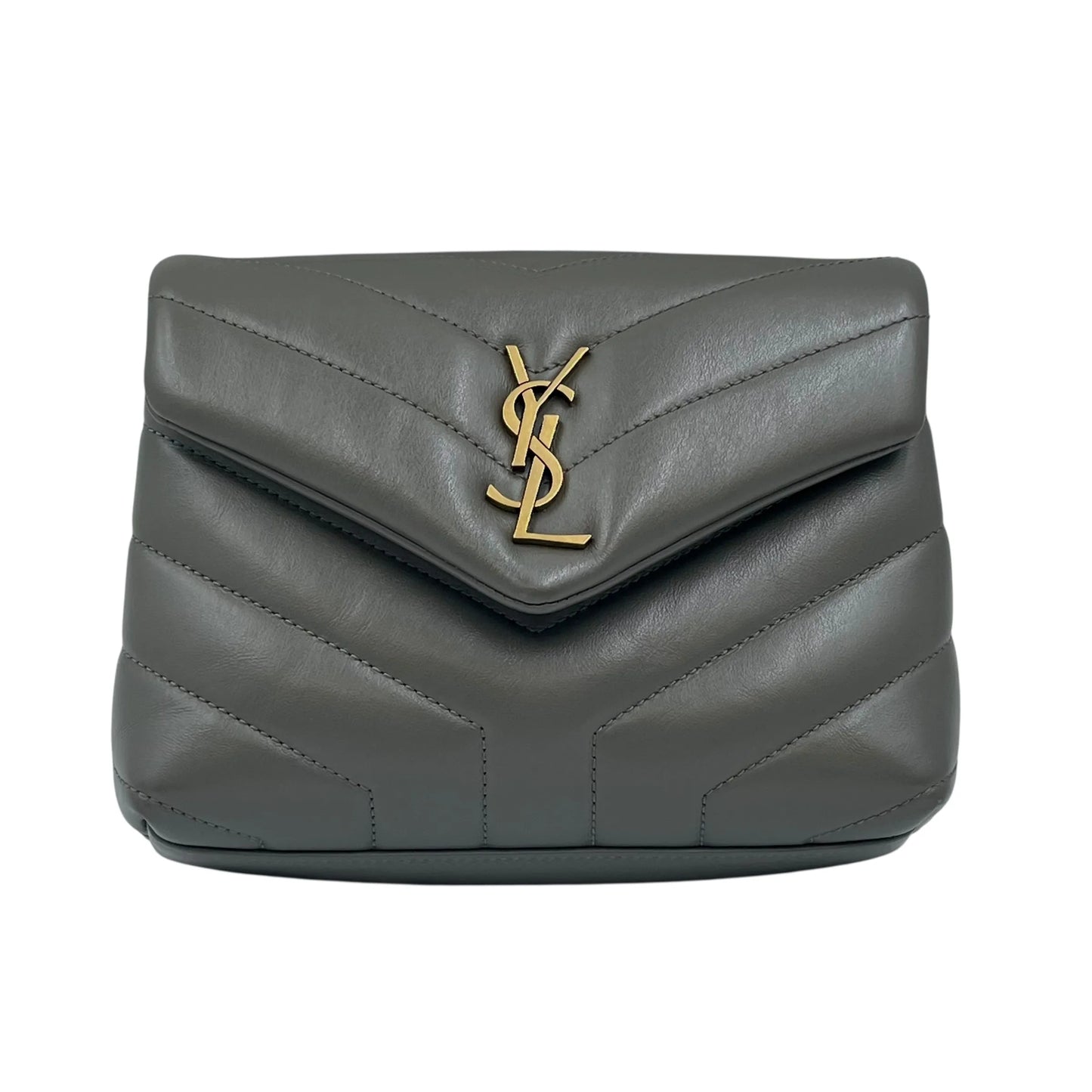 Saint Laurent ルル レザー ショルダーバッグ - グレー