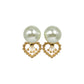 Dior Tribal Resin Pearl Heart Earrings - Metal 