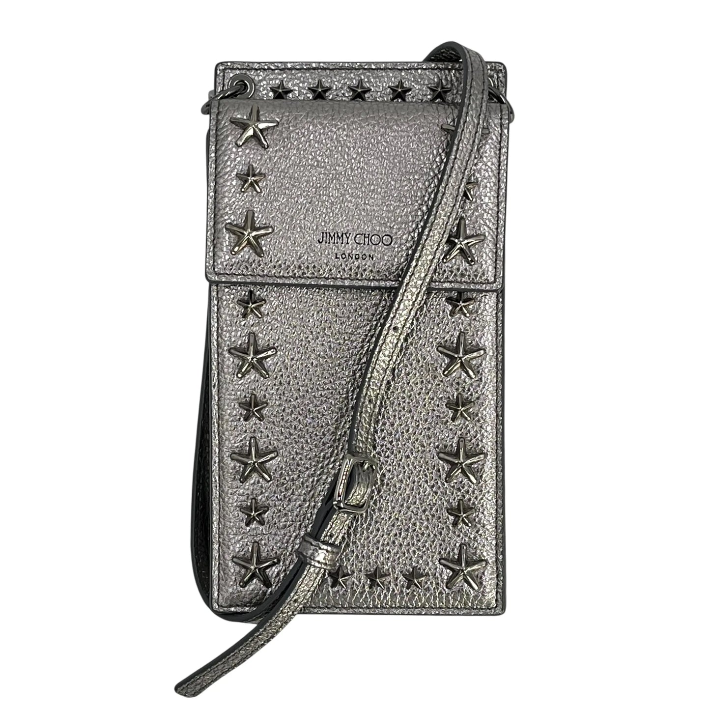 JIMMY CHOO Pegasi Phone Case Shoulder Bag - Silver 