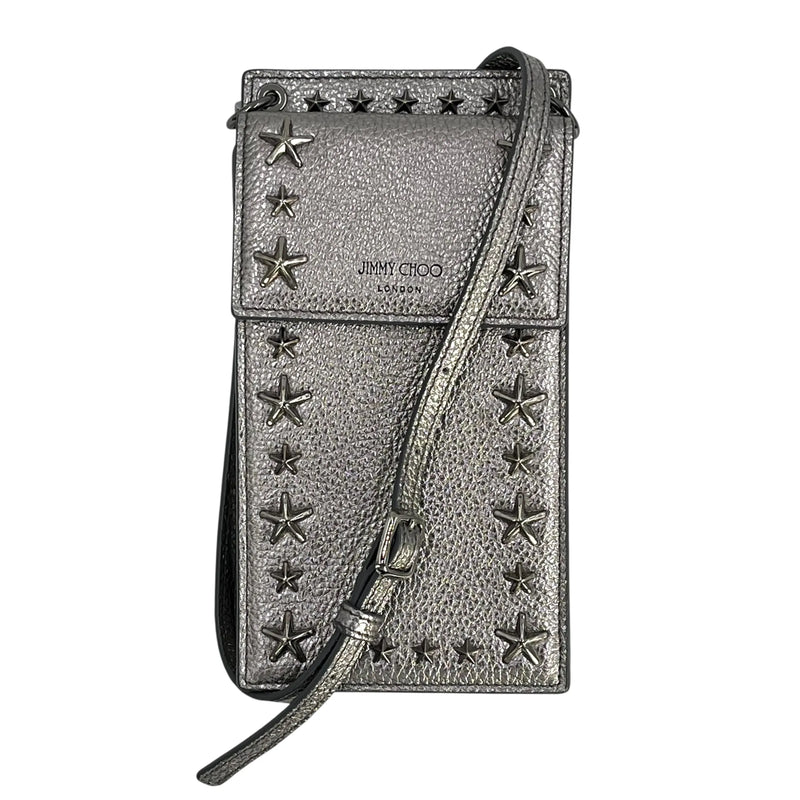 JIMMY CHOO Pegasi Phone Case Shoulder Bag - Silver 