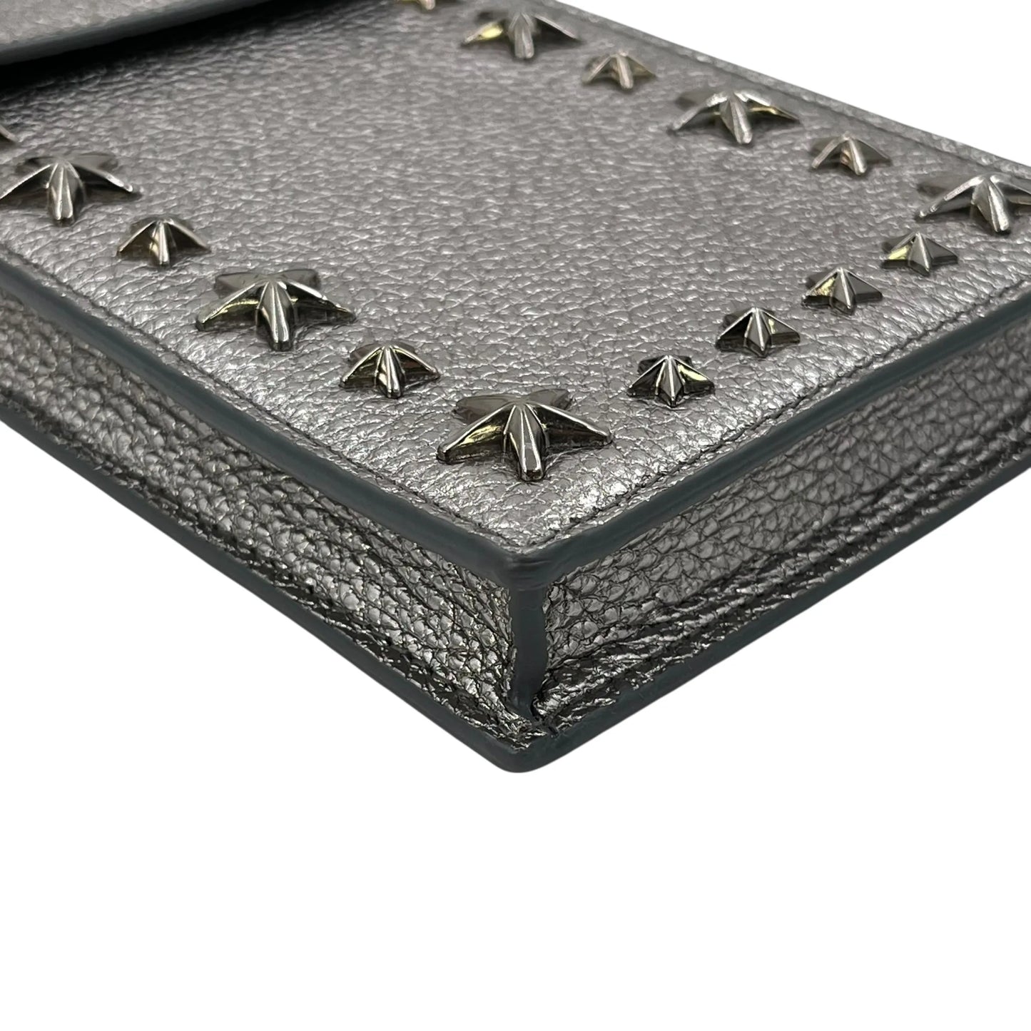 JIMMY CHOO Pegasi Phone Case Shoulder Bag - Silver 