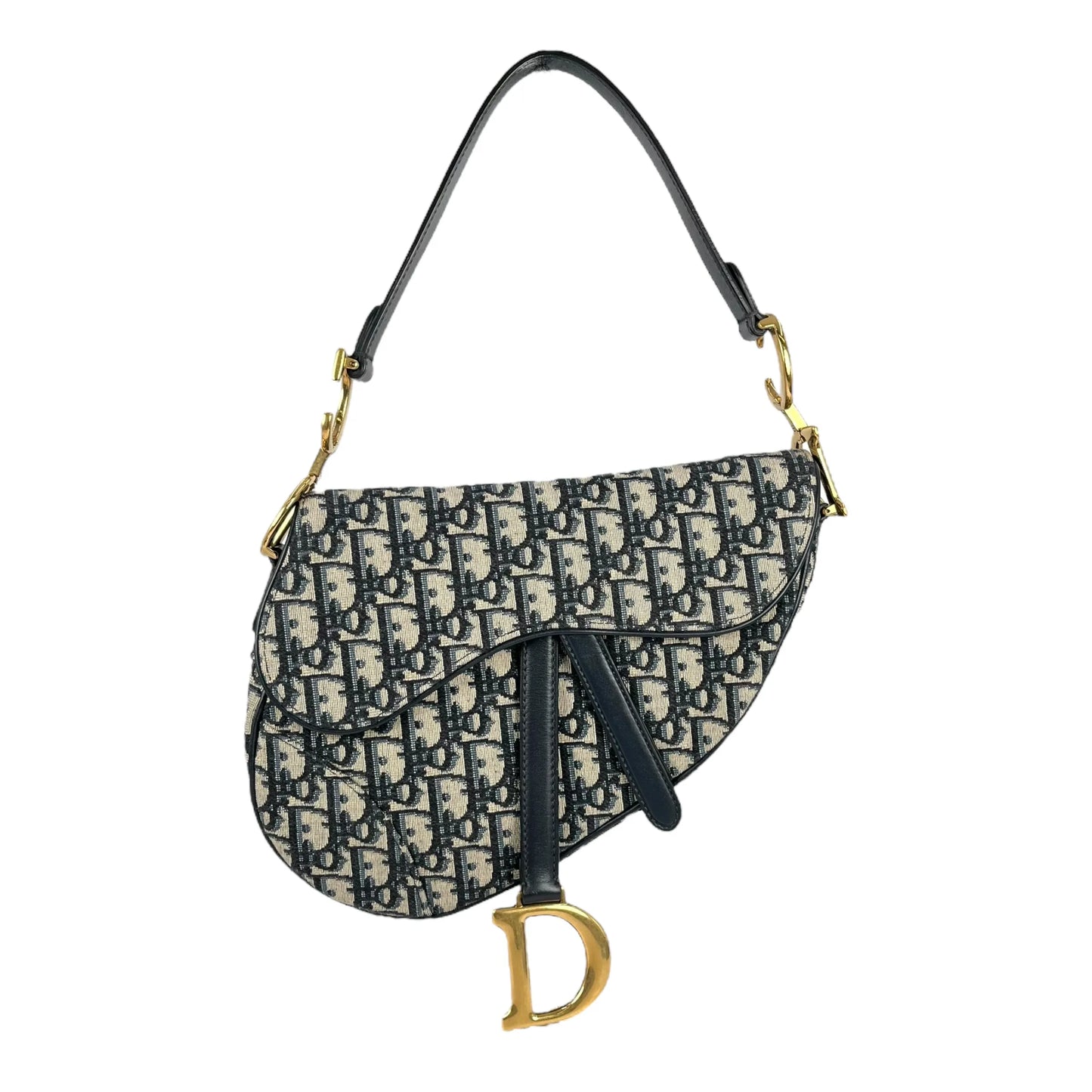 Dior Oblique Saddle Shoulder Bag - Navy 