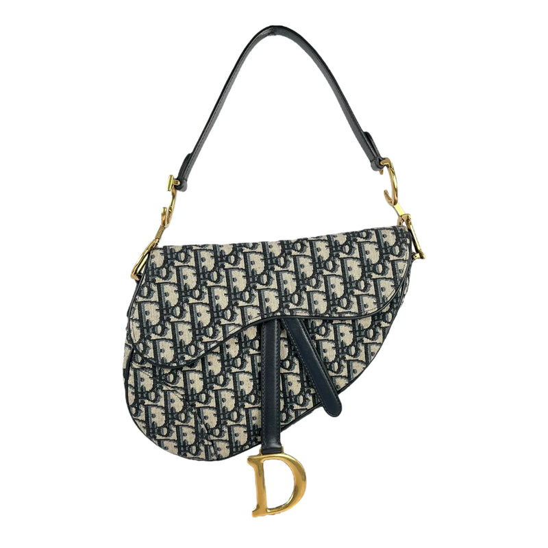 Dior Oblique Saddle Shoulder Bag - Navy 