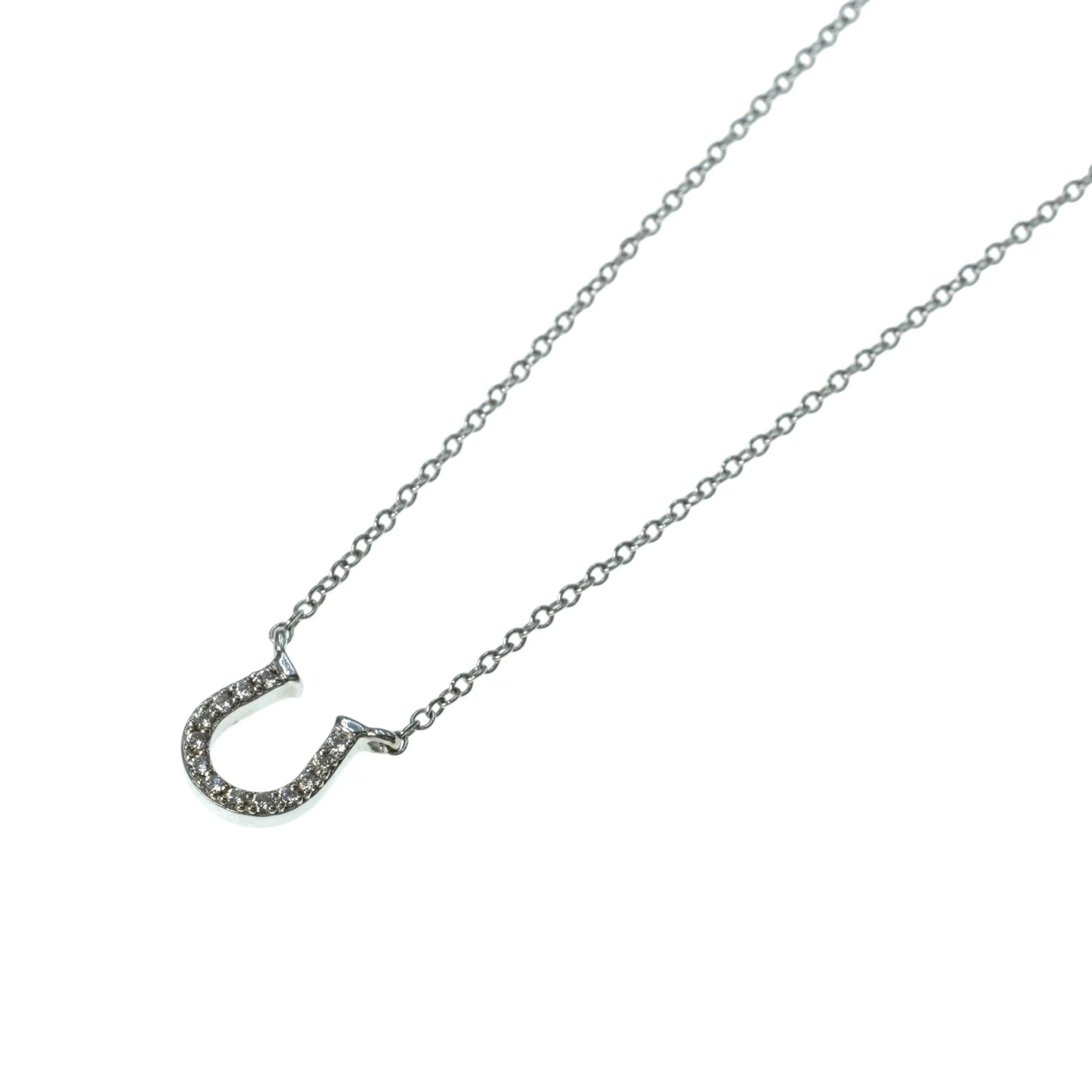 Tiffany ホースシュー ダイヤモンド ネックレス - 18KWG