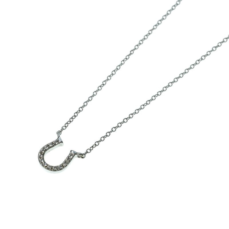 Tiffany ホースシュー ダイヤモンド ネックレス - 18KWG