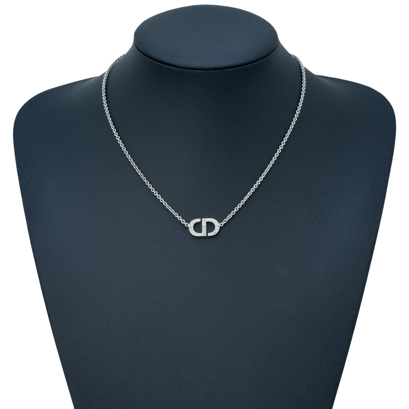 Dior Petty CD Rhinestone Necklace - Metal - 34224 