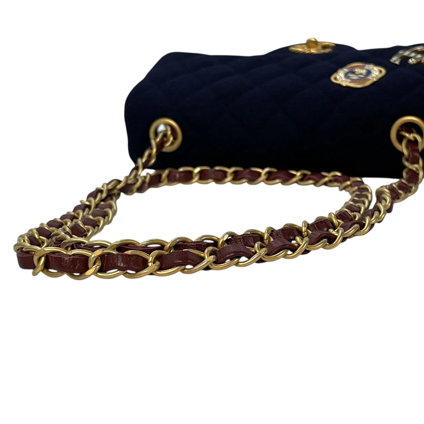 CHANEL Matelassé Wool Paris-Hamburg 2018-2019 Collection Mini Shoulder Bag - Navy 