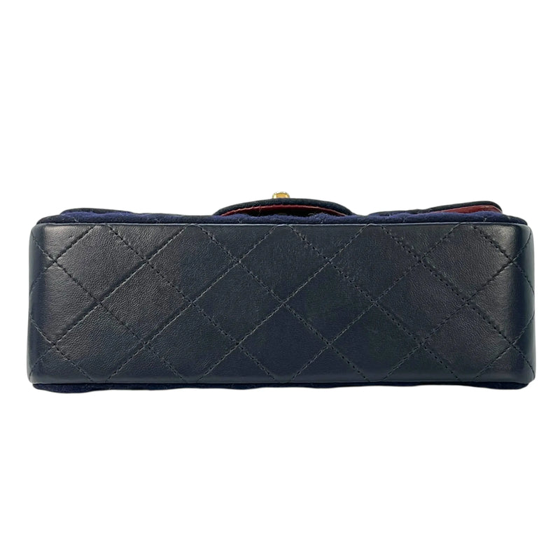 CHANEL Matelassé Wool Paris-Hamburg 2018-2019 Collection Mini Shoulder Bag - Navy 