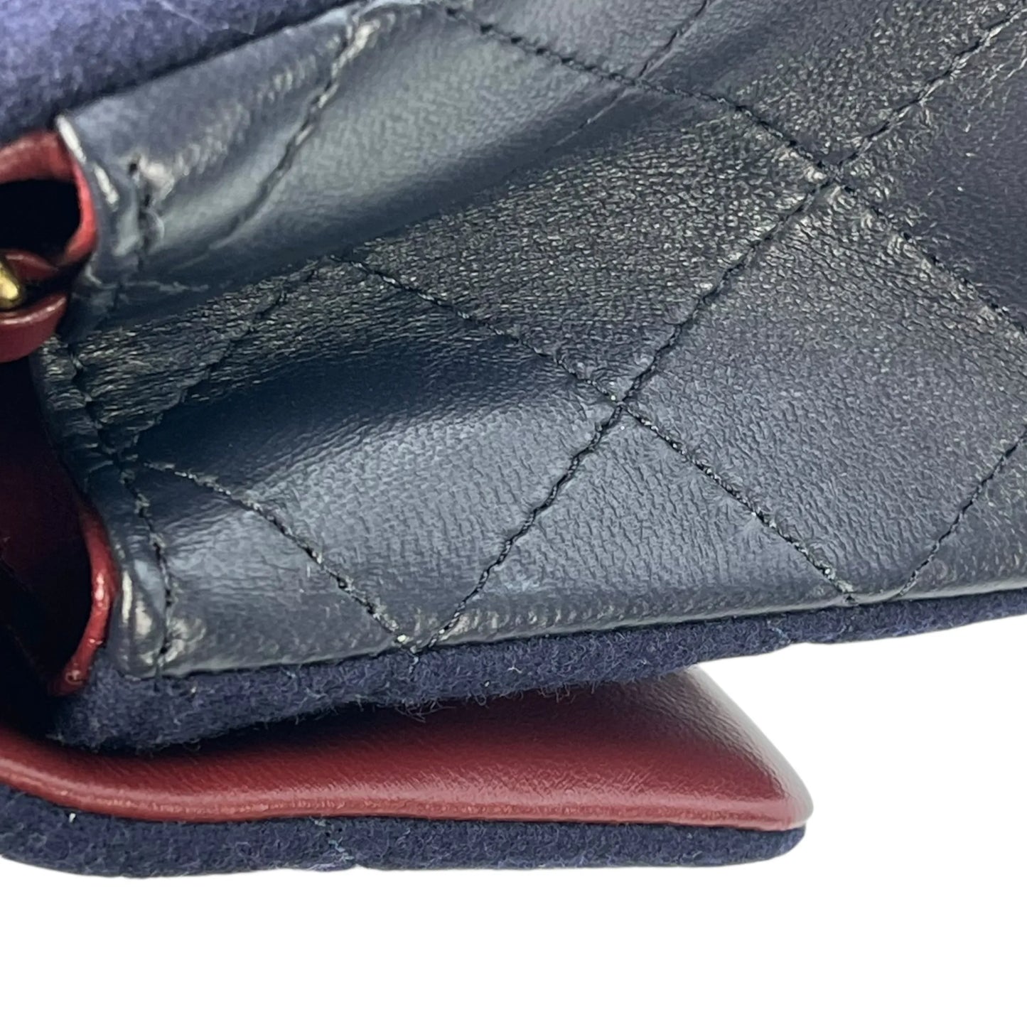 CHANEL Matelassé Wool Paris-Hamburg 2018-2019 Collection Mini Shoulder Bag - Navy 