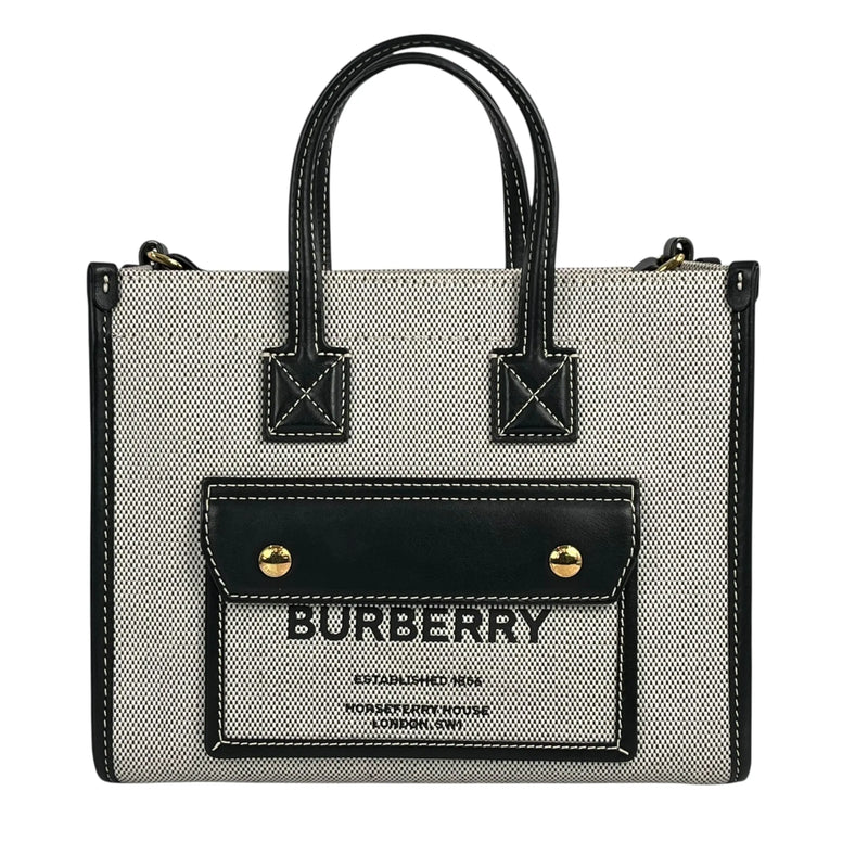 BURBERRY ミニ フレイヤ トートハンドバッグ ショルダーバッグ - ブラック