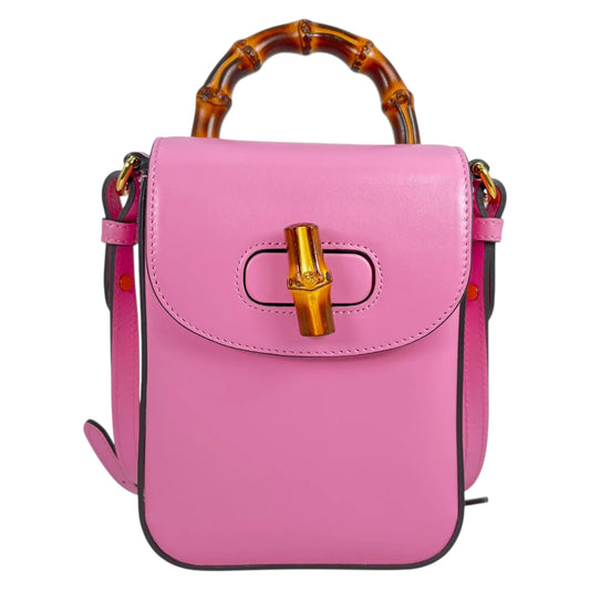 GUCCI Bamboo Mini Handbag Shoulder Bag Backpack - Pink 