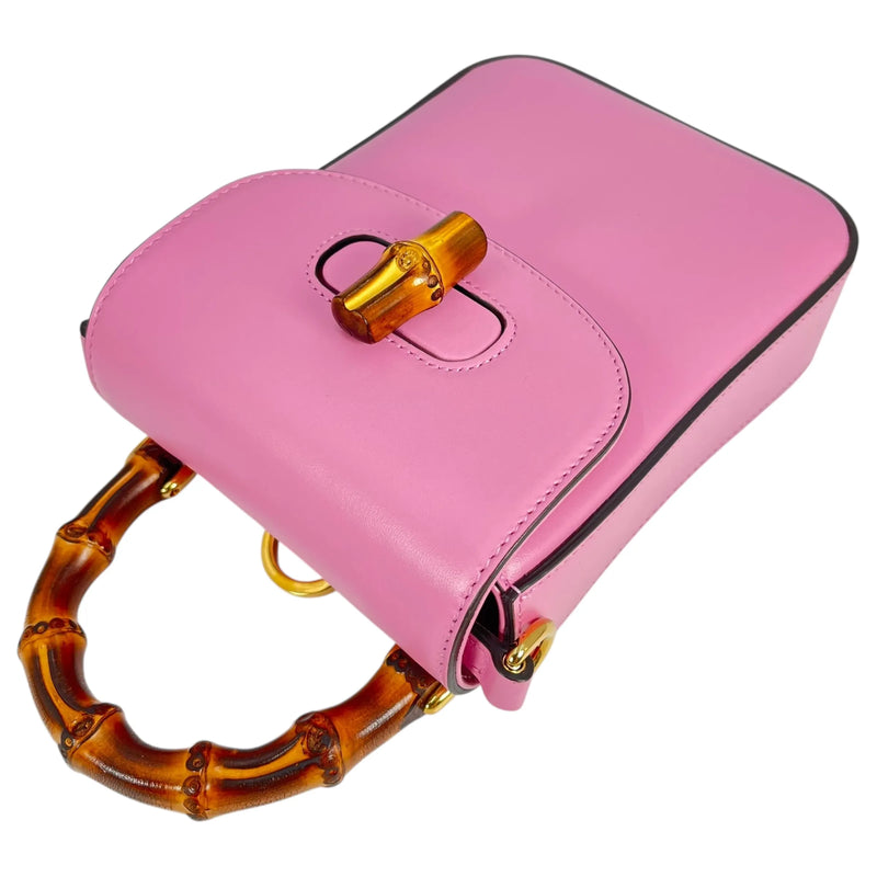 GUCCI Bamboo Mini Handbag Shoulder Bag Backpack - Pink 