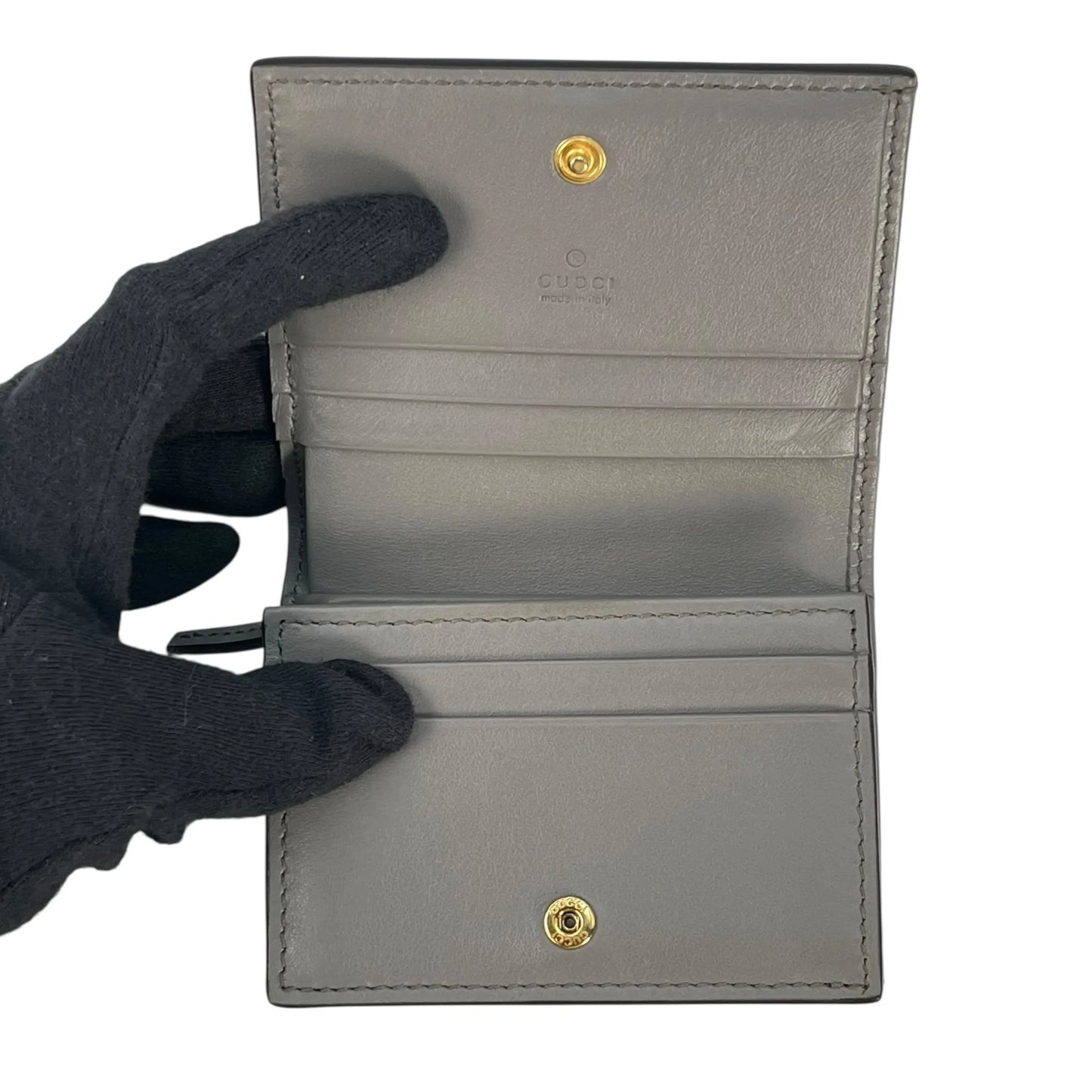 GUCCI GG Matelasse Bifold Compact Wallet - Gray 