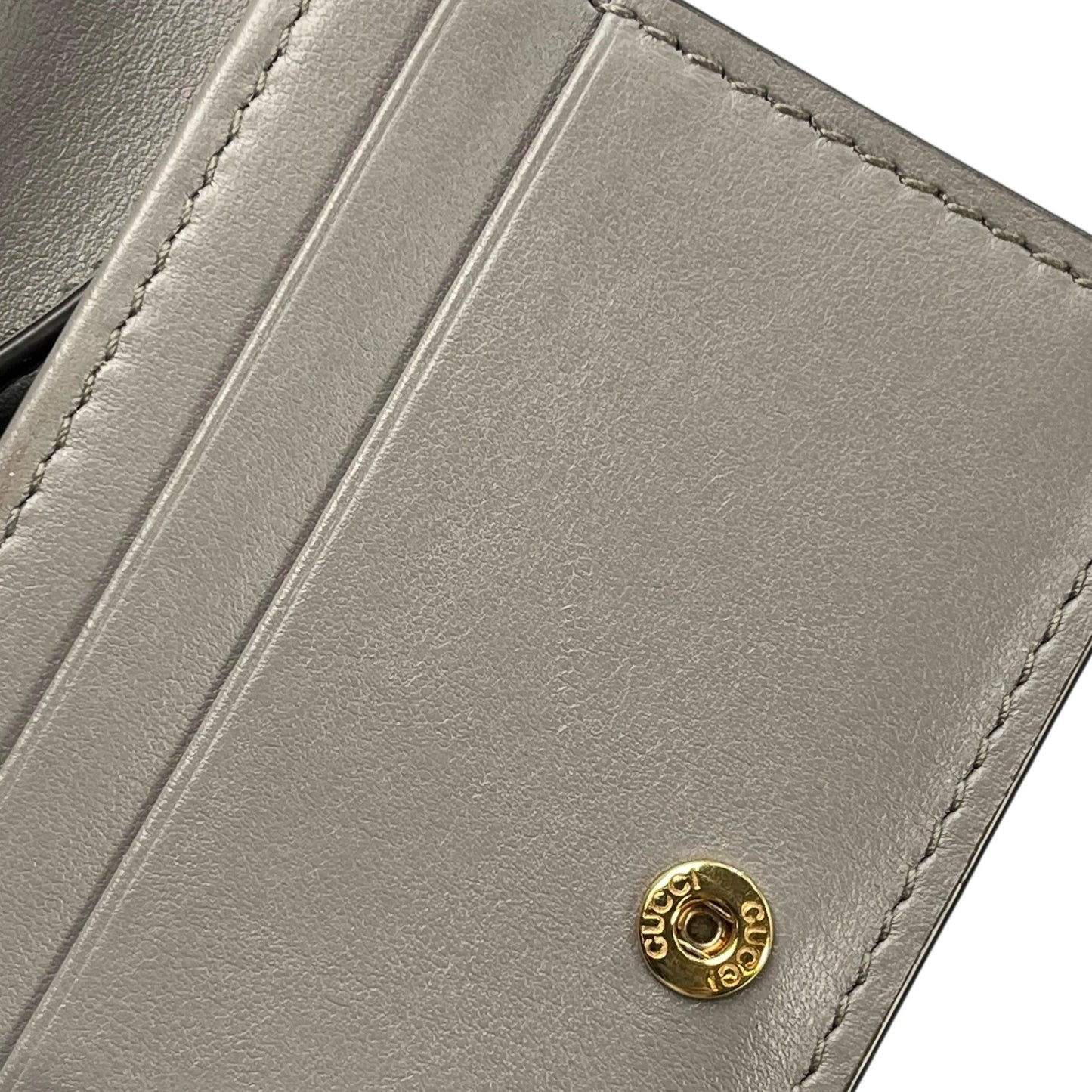 GUCCI GG Matelasse Bifold Compact Wallet - Gray 