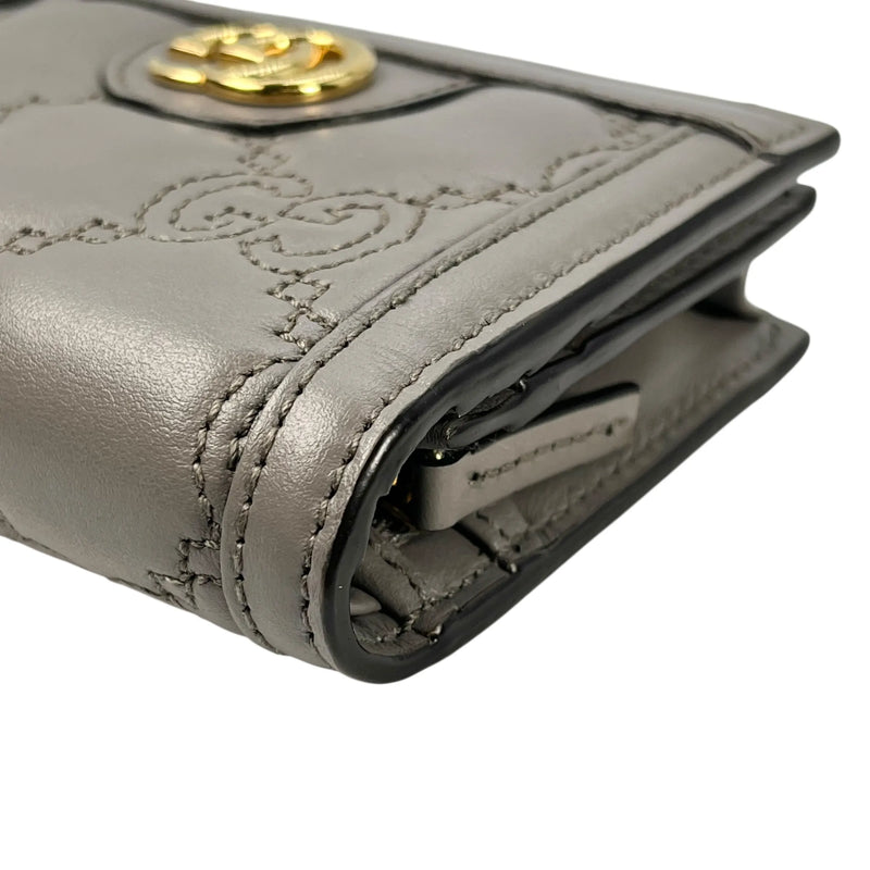 GUCCI GG Matelasse Bifold Compact Wallet - Gray 
