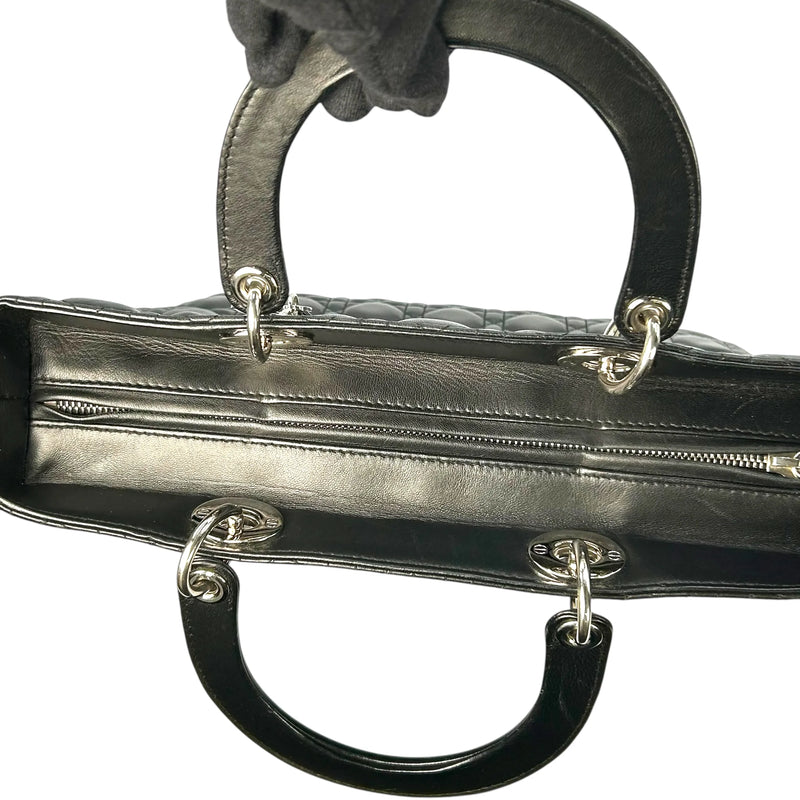 Dior Lady Dior Large Lambskin Cannage - Black 