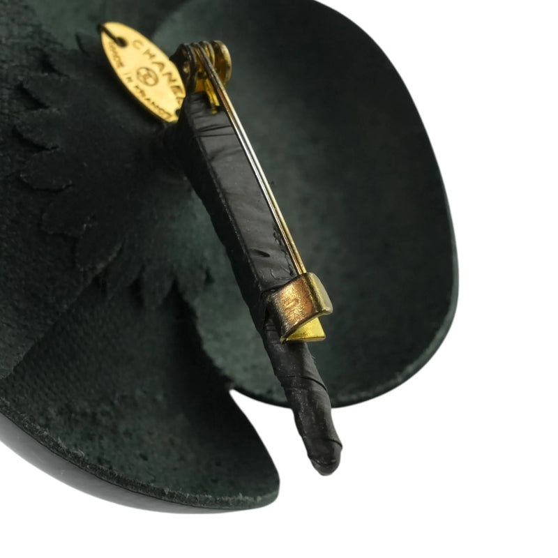 CHANEL カメリア モチーフ ブローチ - ブラック - エナメル