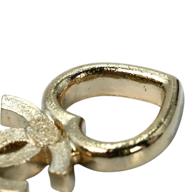 CHANEL Rhinestone CC Logo Heart Earrings F23B - Metal 