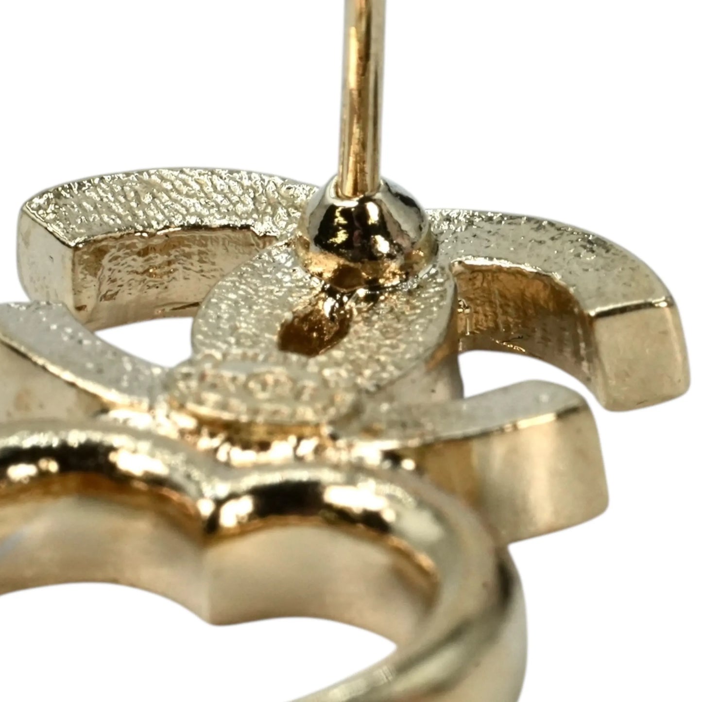 CHANEL Rhinestone CC Logo Heart Earrings F23B - Metal 