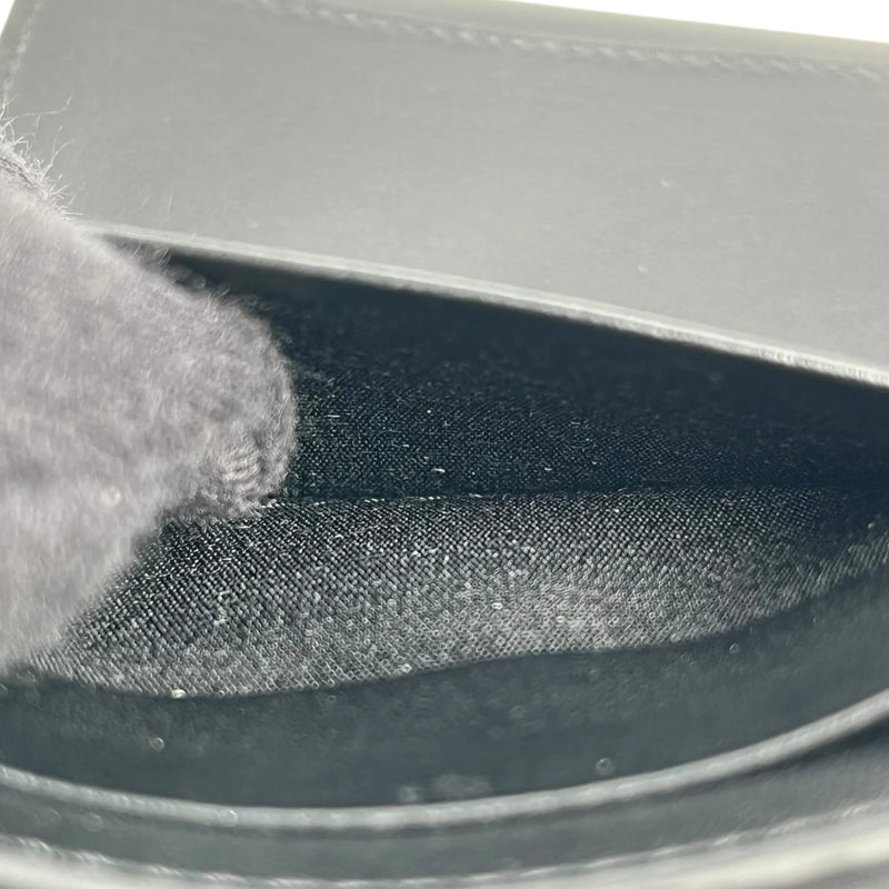 CELINE Triomphe Embossed Small Tri-Fold Compact Wallet - Black 