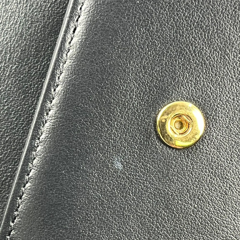 CELINE Triomphe Embossed Small Tri-Fold Compact Wallet - Black 