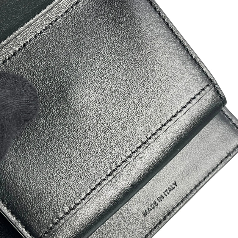 CELINE Triomphe Embossed Small Tri-Fold Compact Wallet - Black 