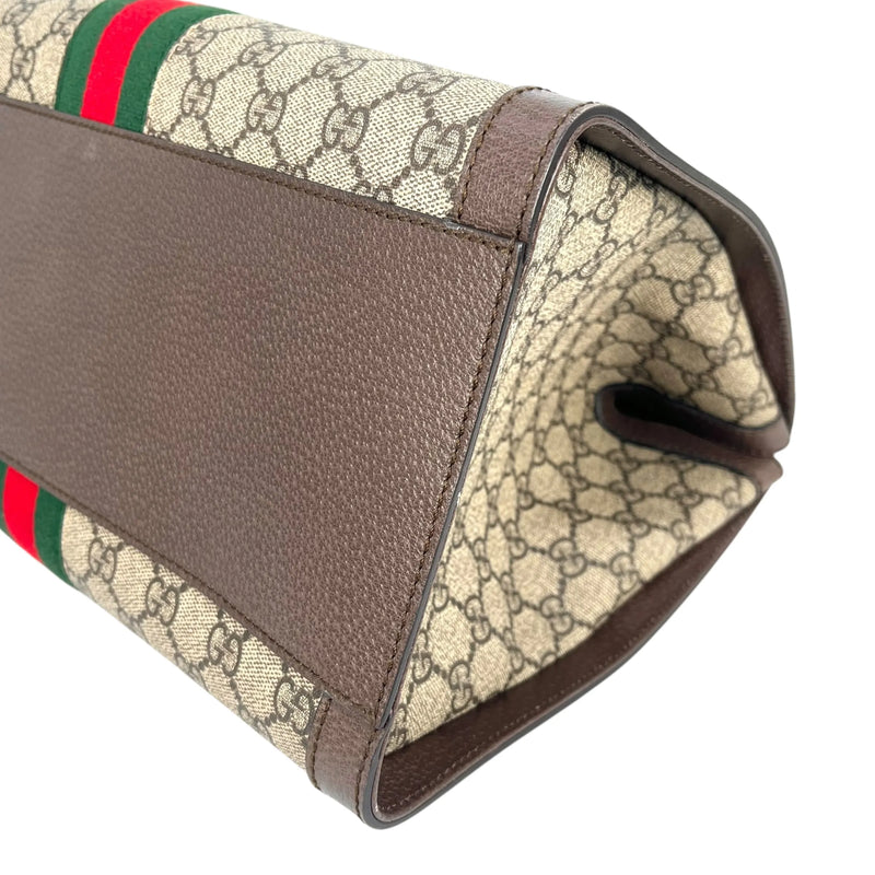 GUCCI オフディア GG スプリーム ラージ トートバッグ - ブラウン
