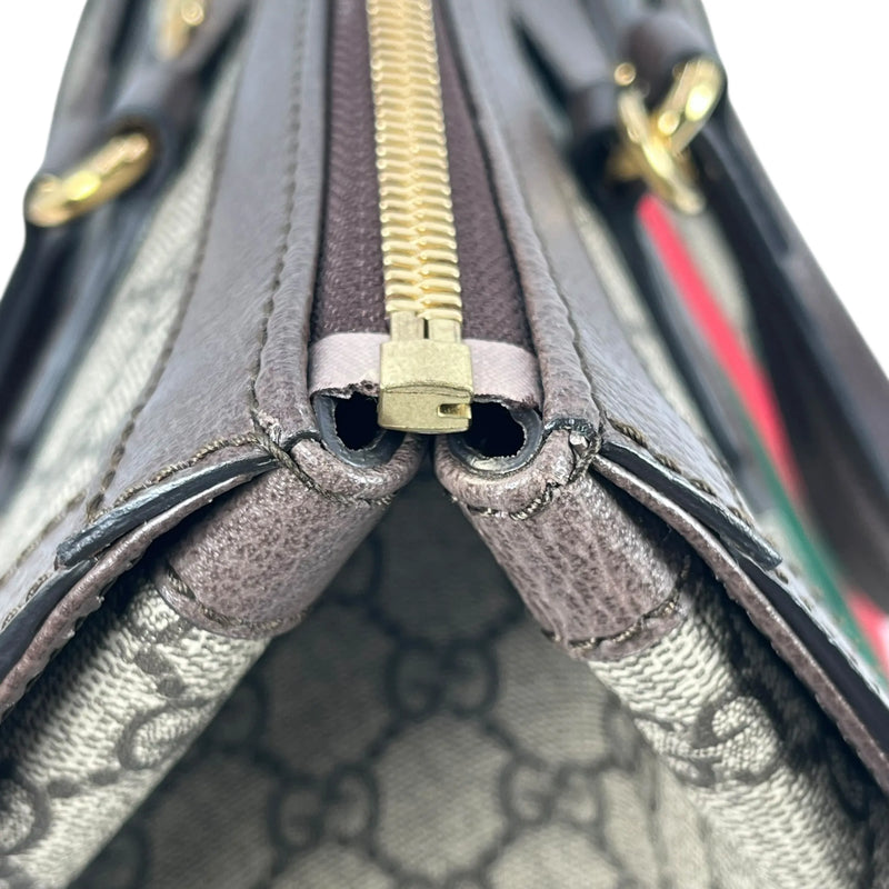 GUCCI オフディア GG スプリーム ラージ トートバッグ - ブラウン