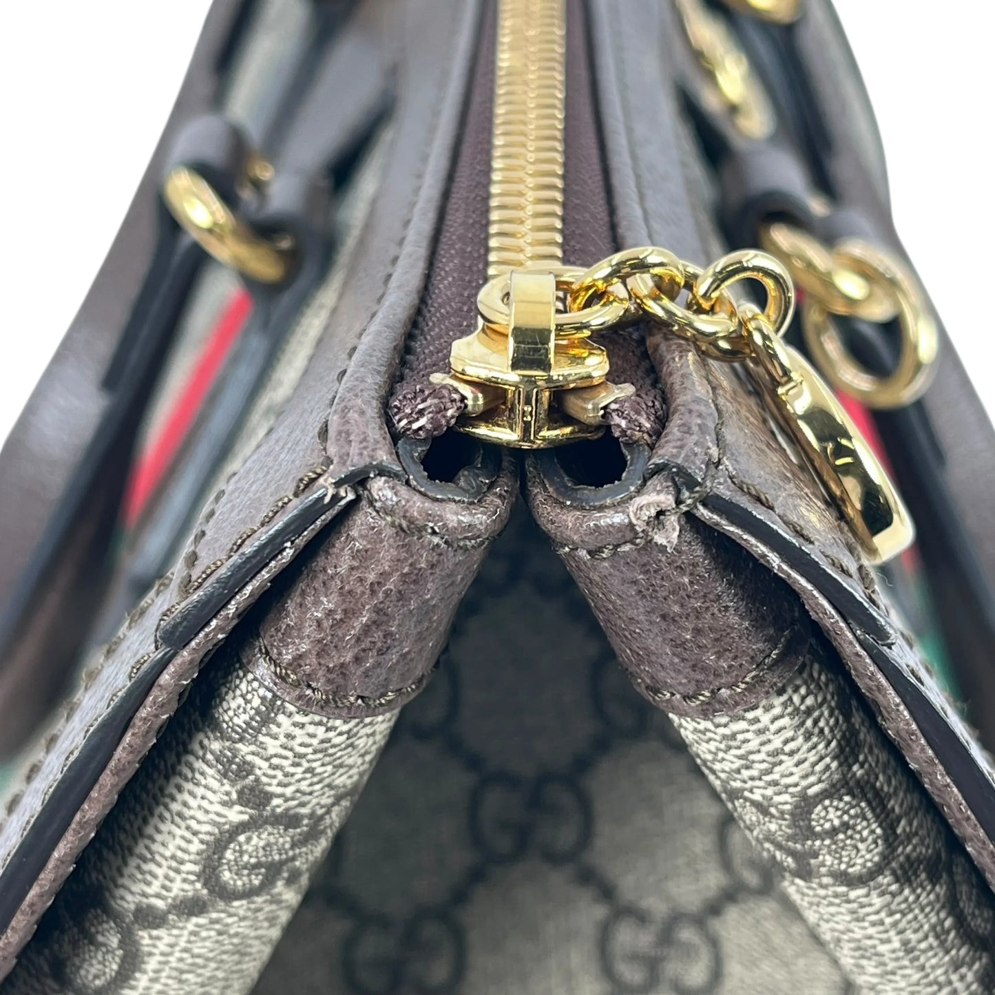 GUCCI オフディア GG スプリーム ラージ トートバッグ - ブラウン