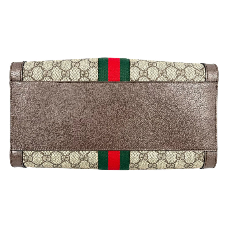 GUCCI オフディア GG スプリーム ラージ トートバッグ - ブラウン