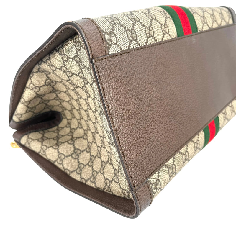 GUCCI オフディア GG スプリーム ラージ トートバッグ - ブラウン