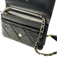 CHANEL 19 Lambskin Chain Wallet - Black 
