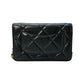 CHANEL 19 Lambskin Chain Wallet - Black 