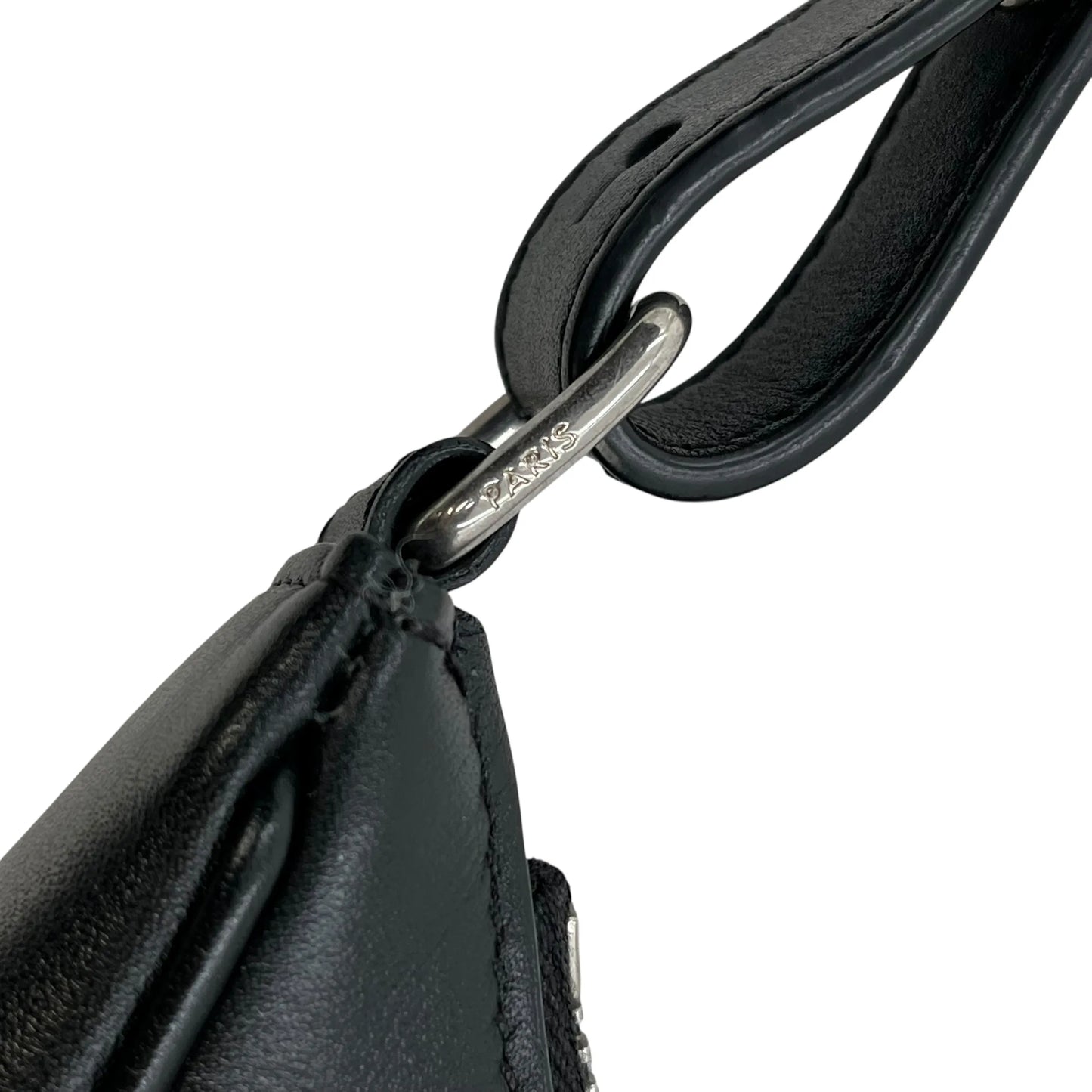 CELINE Ava Leather One-Shoulder Bag - Black 